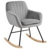 Beliani Fauteuils Chaise à Bascule En Velours Gris