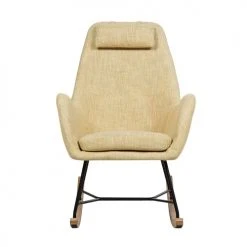 Beliani Fauteuils Chaise à Bascule Jaune -Chaise Soldes 2024 chaise a bascule jaune 2