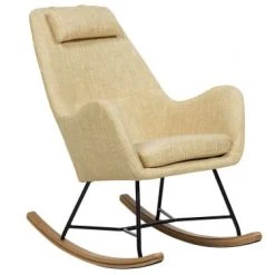 Beliani Fauteuils Chaise à Bascule Jaune