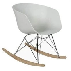 Meubles & Design Fauteuils Chaise à Bascule Scandinave Design Blanc