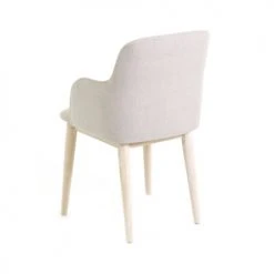 Zago Fauteuils Chaise Accoudoirs Tissu Beige Et Pieds Plaqué Chêne -Chaise Soldes 2024 chaise accoudoirs tissu beige et pieds plaque chene 3