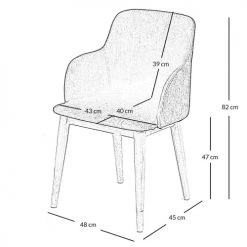 Zago Fauteuils Chaise Accoudoirs Tissu Beige Et Pieds Plaqué Chêne -Chaise Soldes 2024 chaise accoudoirs tissu beige et pieds plaque chene 4