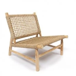Bazar Bizar Fauteuils Chaise En Bois De Teck Et Algues Naturelles 1 Place