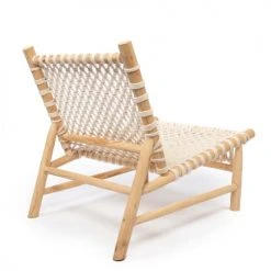 Bazar Bizar Fauteuils Chaise En Teck Naturel Blanc 1 Place -Chaise Soldes 2024 chaise en teck naturel blanc 1 place 2