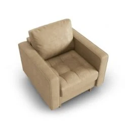 Micadoni Home Fauteuils Fauteuil 1 Place En Imitation Cuir Le Sable -Chaise Soldes 2024 fauteuil 1 place en imitation cuir le sable 4