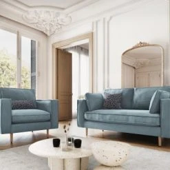 CXL By Christian Lacroix Fauteuils Fauteuil 1 Place En Tissu Structuré Bleu Clair -Chaise Soldes 2024 fauteuil 1 place en tissu structure bleu clair 1