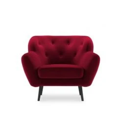 Micadoni Home Fauteuils Fauteuil 1 Place En Velours Rouge -Chaise Soldes 2024 fauteuil 1 place en velours rouge 4