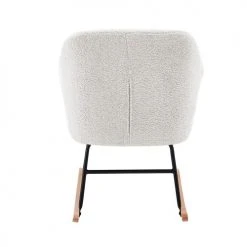 Baita Fauteuils Fauteuil à Bascule En Tissu 1 Place Blanc -Chaise Soldes 2024 fauteuil a bascule en tissu 1 place blanc 4
