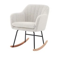 Baita Fauteuils Fauteuil à Bascule En Tissu 1 Place Blanc -Chaise Soldes 2024 fauteuil a bascule en tissu 1 place blanc 5