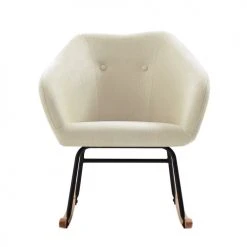 Baita Fauteuils Fauteuil à Bascule En Tissu 1 Place Crème -Chaise Soldes 2024 fauteuil a bascule en tissu 1 place creme 2