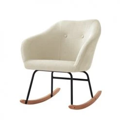 Baita Fauteuils Fauteuil à Bascule En Tissu 1 Place Crème