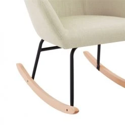 Baita Fauteuils Fauteuil à Bascule En Tissu 1 Place Crème -Chaise Soldes 2024 fauteuil a bascule en tissu 1 place creme 3