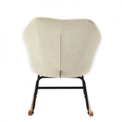 Baita Fauteuils Fauteuil à Bascule En Tissu 1 Place Crème -Chaise Soldes 2024 fauteuil a bascule en tissu 1 place creme 4