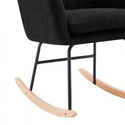 Baita Fauteuils Fauteuil à Bascule En Tissu 1 Place Noir -Chaise Soldes 2024 fauteuil a bascule en tissu 1 place noir 3