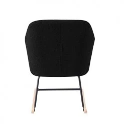 Baita Fauteuils Fauteuil à Bascule En Tissu 1 Place Noir -Chaise Soldes 2024 fauteuil a bascule en tissu 1 place noir 4