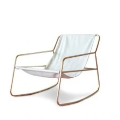 PIB Fauteuils Fauteuil Ă Bascule En Tissu Blanc