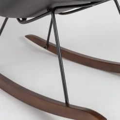 BOITE A DESIGN Fauteuils Fauteuil à Bascule En Tissu Gris Foncé -Chaise Soldes 2024 fauteuil a bascule en tissu gris fonce 2