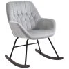 Homcom Fauteuils Fauteuil à Bascule Grand Confort Velours Gris Clair