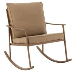 Jolipa Fauteuils Fauteuil à Bascule Métal Bois Foncé/beige