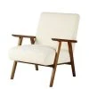 Maisons Du Monde Fauteuils Fauteuil à Bouclettes Blanches Et Frêne Massif