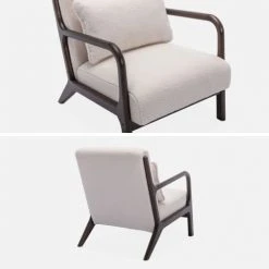 Alice's Garden Fauteuils Fauteuil à Bouclettes , Pieds Bois D'hévéa Teinté Wengé -Chaise Soldes 2024 fauteuil a bouclettes pieds bois d hevea teinte wenge 4