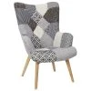 The Home Deco Factory Fauteuils Fauteuil Assise En Tissu Patchwork