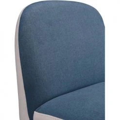 ATHM DESIGN Fauteuils Fauteuil Assise Polyester Bleu Pieds Bois -Chaise Soldes 2024 fauteuil assise polyester bleu pieds bois 4