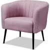 ATHM DESIGN Fauteuils Fauteuil Assise Polyester Rose Pieds Métal