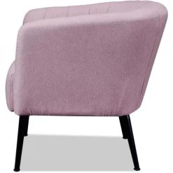 ATHM DESIGN Fauteuils Fauteuil Assise Polyester Rose Pieds Métal -Chaise Soldes 2024 fauteuil assise polyester rose pieds metal 4