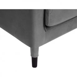 ATHM DESIGN Fauteuils Fauteuil Assise Velours Gris Pieds Bois -Chaise Soldes 2024 fauteuil assise velours gris pieds bois 2