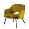 Maisons Du Monde Fauteuils Fauteuil Bas Vintage En Velours Jaune Moutarde