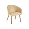 Wadiga Fauteuils Fauteuil Beige Et Pieds Métal Couleur Bois - 60x58x77cm