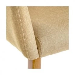 Wadiga Fauteuils Fauteuil Beige Et Pieds Métal Couleur Bois - 60x58x77cm -Chaise Soldes 2024 fauteuil beige et pieds metal couleur bois 60x58x77cm 2