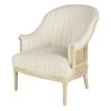 Maisons Du Monde Fauteuils Fauteuil Bergère En Lin Beige Motifs à Rayures