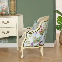 Robin Des Bois Fauteuils Fauteuil Bergère En Lin Imprimé -Chaise Soldes 2024 fauteuil bergere en lin imprime 2