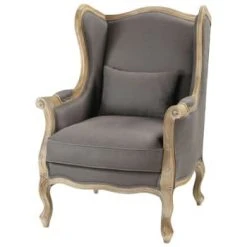 Maisons Du Monde Fauteuils Fauteuil Bergère En Lin Taupe Grisé -Chaise Soldes 2024 fauteuil bergere en lin taupe grise manoir 1000 0 7 123335 1