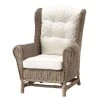 Maisons Du Monde Fauteuils Fauteuil Bergère En Rotin Et Coussins Ivoire