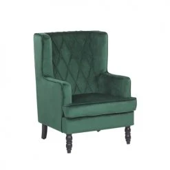 Beliani Fauteuils Fauteuil Bergère En Velours Vert Avec Repose-pieds Assorti -Chaise Soldes 2024 fauteuil bergere en velours vert avec repose pieds assorti 2