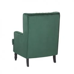 Beliani Fauteuils Fauteuil Bergère En Velours Vert Avec Repose-pieds Assorti -Chaise Soldes 2024 fauteuil bergere en velours vert avec repose pieds assorti 4