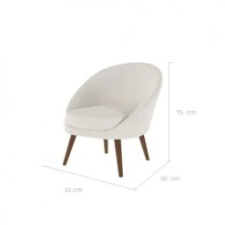 Rendez Vous Déco Fauteuils Fauteuil Blanc Effet Laine Bouclette -Chaise Soldes 2024 fauteuil blanc effet laine bouclette 8