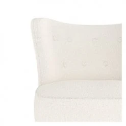 Rendez Vous Déco Fauteuils Fauteuil Blanc Effet Laine Bouclette Et Pieds En Bois D'hévéa -Chaise Soldes 2024 fauteuil blanc effet laine bouclette et pieds en bois d hevea 1