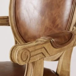 Maisons Du Monde Fauteuils Fauteuil Cabriolet En Cuir Marron Effet Vieilli -Chaise Soldes 2024 fauteuil cabriolet en cuir marron effet vieilli 1000 1 7 199513 4