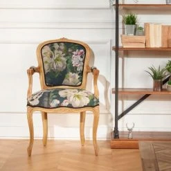 Robin Des Bois Fauteuils Fauteuil Cabriolet Lin Imprimé Fleuri -Chaise Soldes 2024 fauteuil cabriolet lin imprime fleuri 4