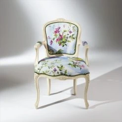 Robin Des Bois Fauteuils Fauteuil Cabriolet Patine Ivoire Et Tissu Lin Fleuri -Chaise Soldes 2024 fauteuil cabriolet patine ivoire et tissu lin fleuri 2