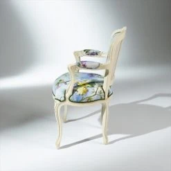 Robin Des Bois Fauteuils Fauteuil Cabriolet Patine Ivoire Et Tissu Lin Fleuri -Chaise Soldes 2024 fauteuil cabriolet patine ivoire et tissu lin fleuri 5
