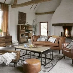 Maisons Du Monde Fauteuils Fauteuil Capitonné à Roulettes En Cuir Marron -Chaise Soldes 2024 fauteuil capitonne a roulettes en cuir marron 1000 8 34 133407 11