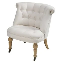 Maisons Du Monde Fauteuils Fauteuil Capitonné En Lin Taupe -Chaise Soldes 2024 fauteuil capitonne coloris lin constantin 1000 6 4 166300 1 2