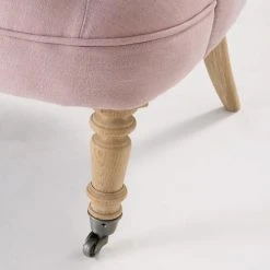 Maisons Du Monde Fauteuils Fauteuil Capitonné En Lin Lavé Rose Poudré -Chaise Soldes 2024 fauteuil capitonne en lin lave rose poudre 1000 15 33 175472 3