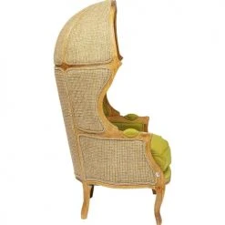 Kare Design Fauteuils Fauteuil Carrosse Vert Et Chêne -Chaise Soldes 2024 fauteuil carrosse vert et chene 4