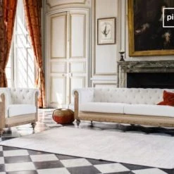 PIB Fauteuils Fauteuil Chesterfield En Lin Beige -Chaise Soldes 2024 fauteuil chesterfield en lin beige 5